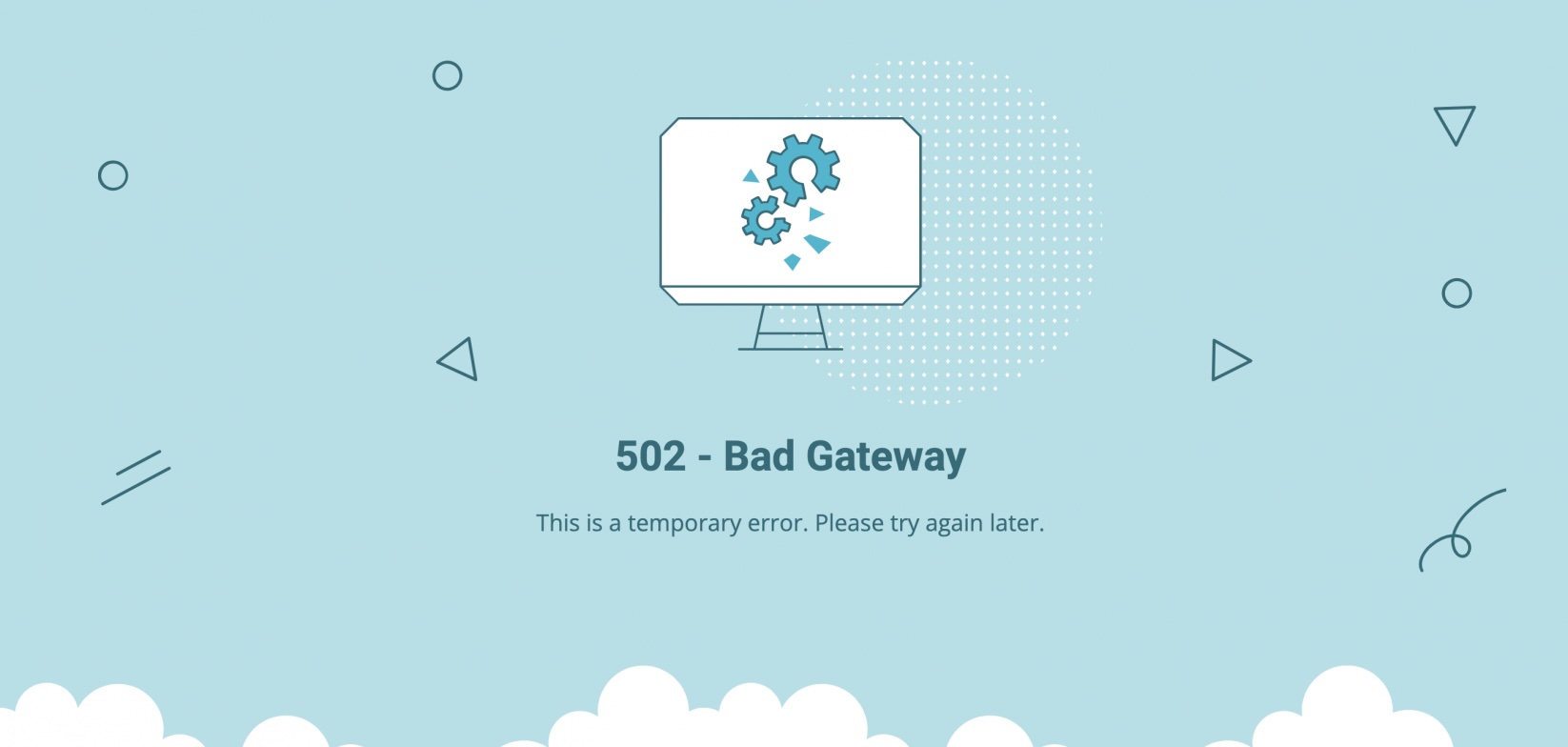 502 Page personnalisée de la passerelle incorrecte 