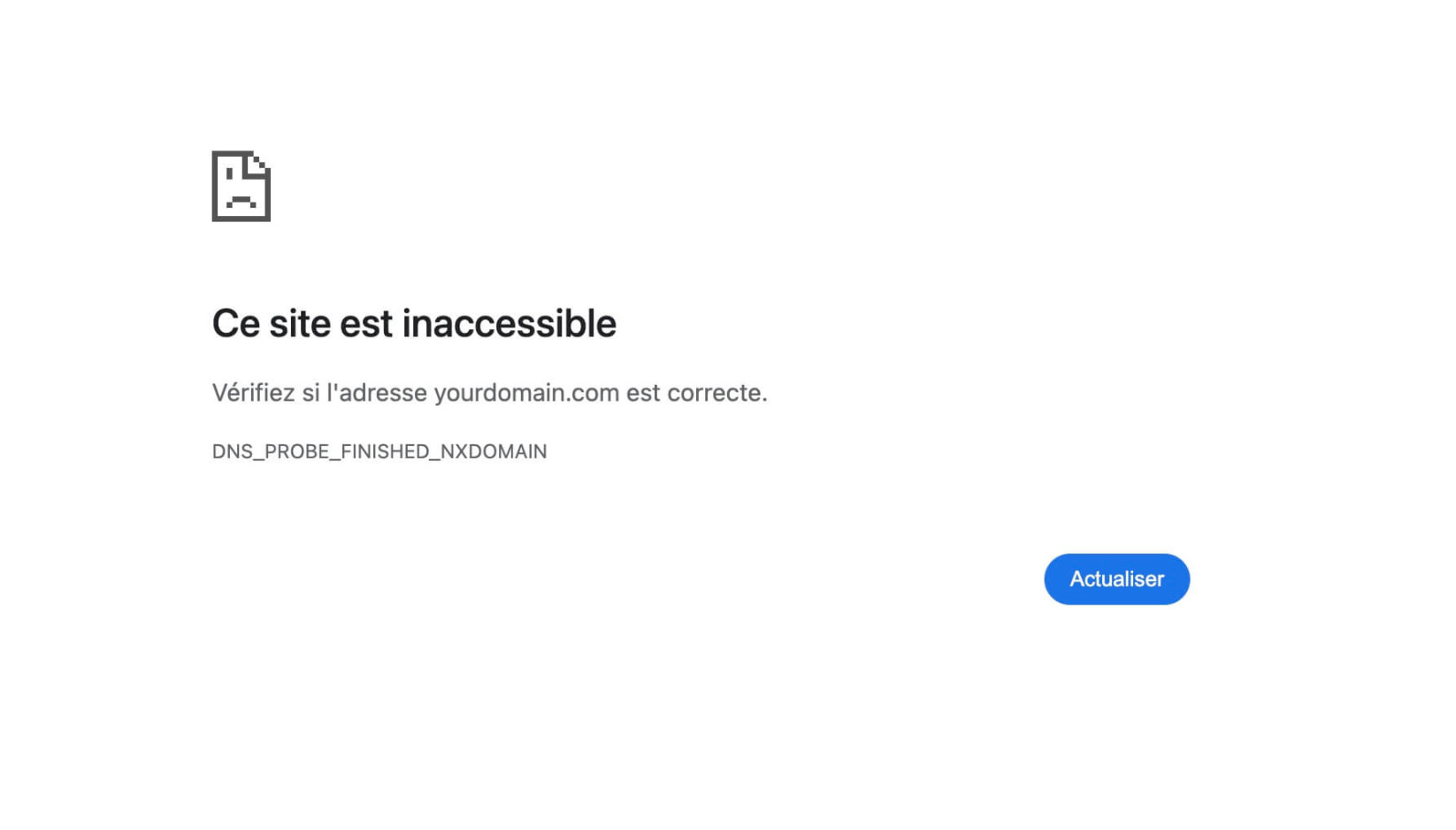 L’erreur « Ce site est inaccessible » sur Chrome