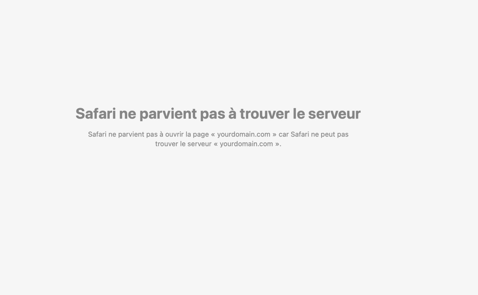 « Ce site est inaccessible » sur Safari