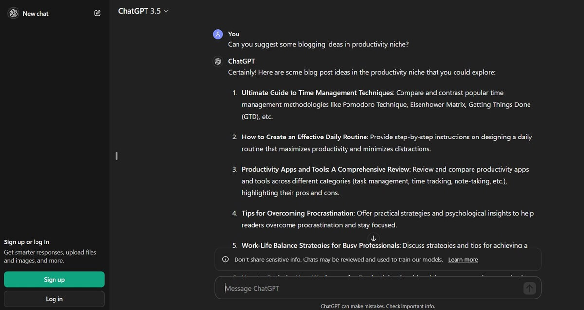 Console ChatGPT 