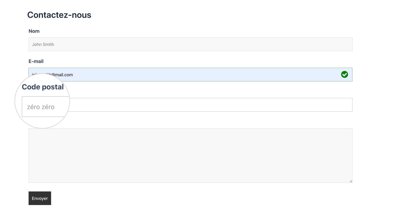 Un type de données incorrect provoque un code d'erreur 422