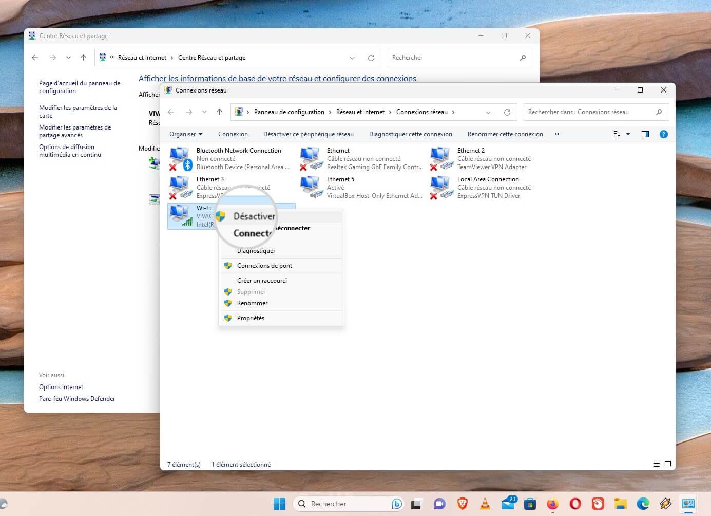 Comment désactiver un réseau sous Windows
