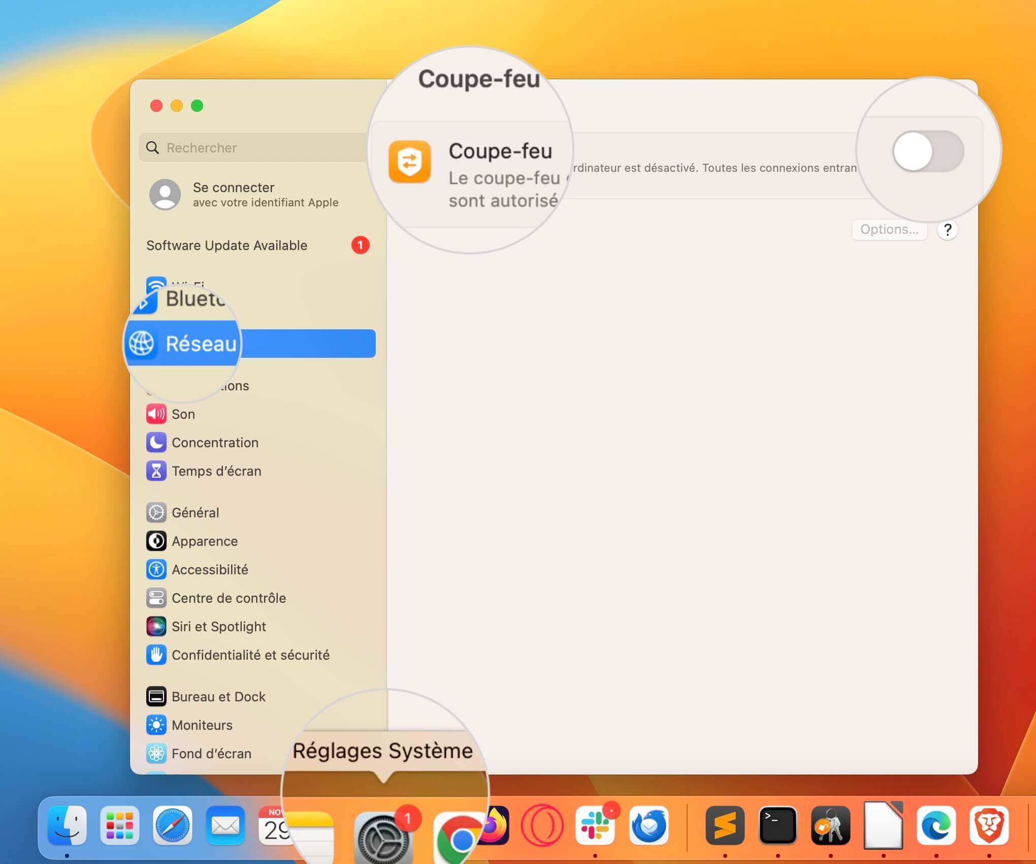 Désactivez le pare-feu sur Mac pour corriger ERR_CONNECTION_CLOSED