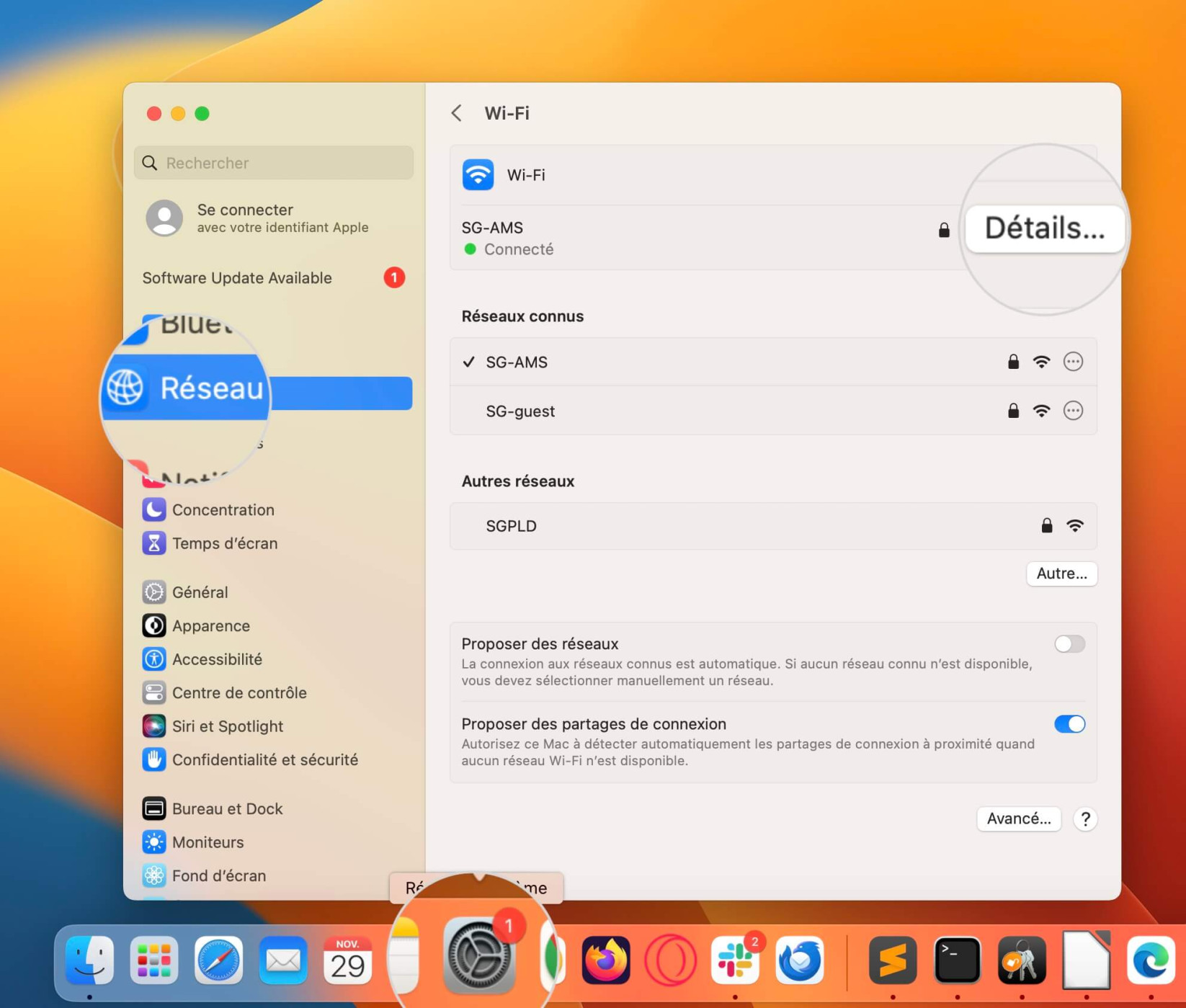 Ouvrez les détails du réseau sur Mac pour désactiver IPv6