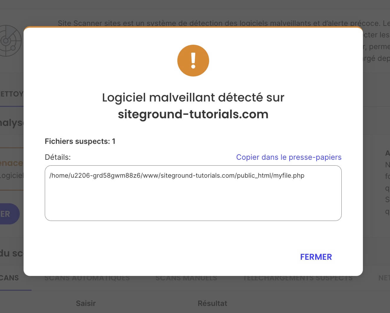 Détails sur le logiciel malveillant 