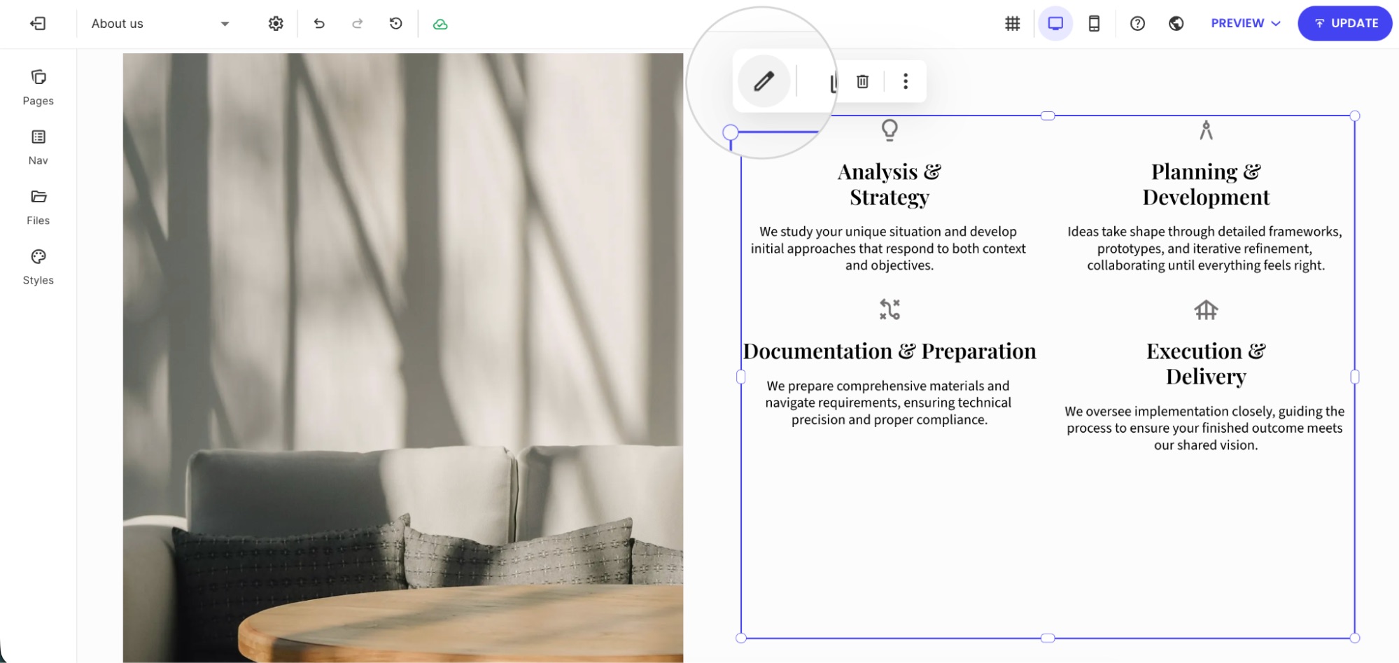 Highlights section selected with Edit Section option visible