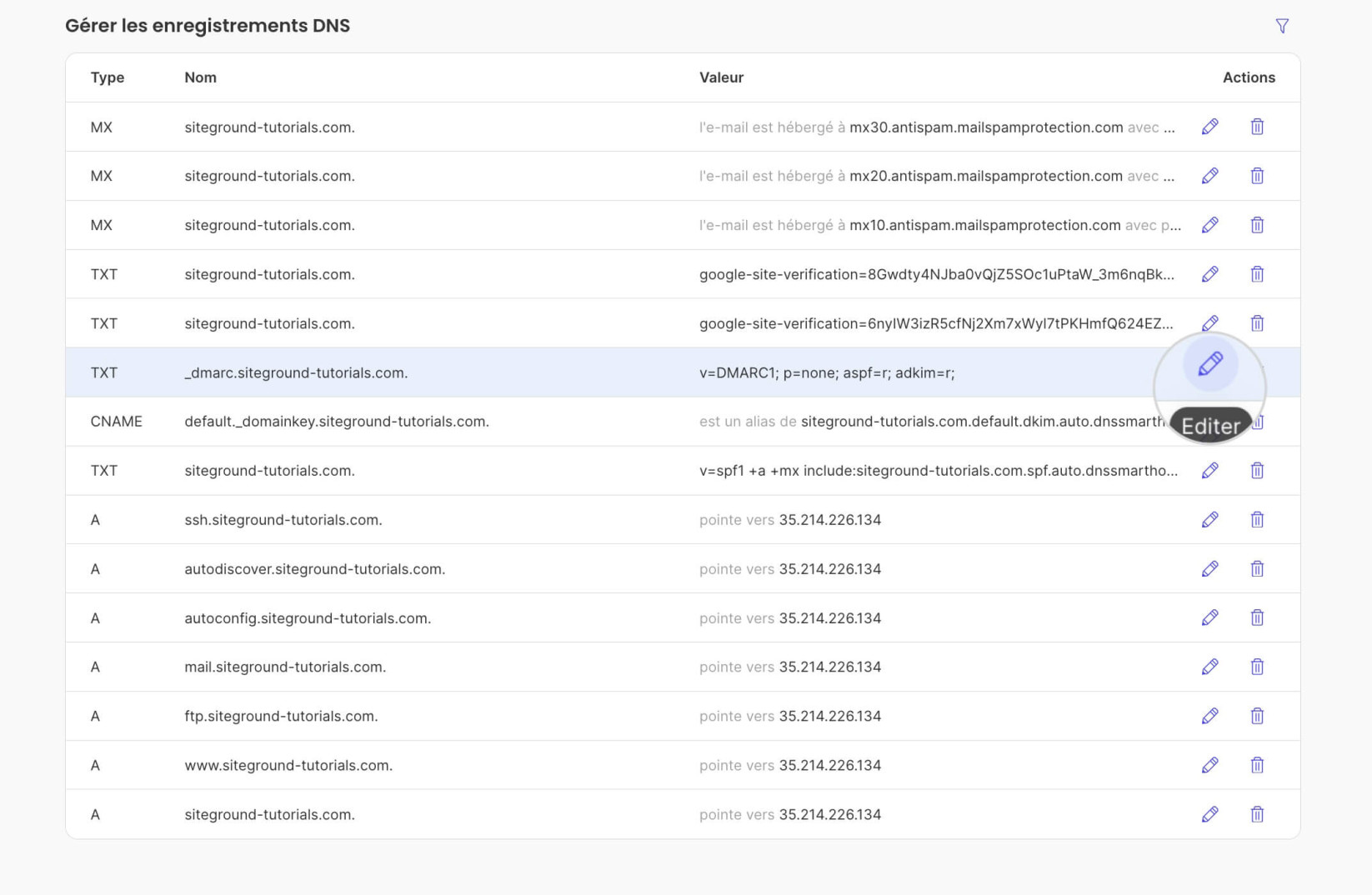 Comment modifier un enregistrement DMARC