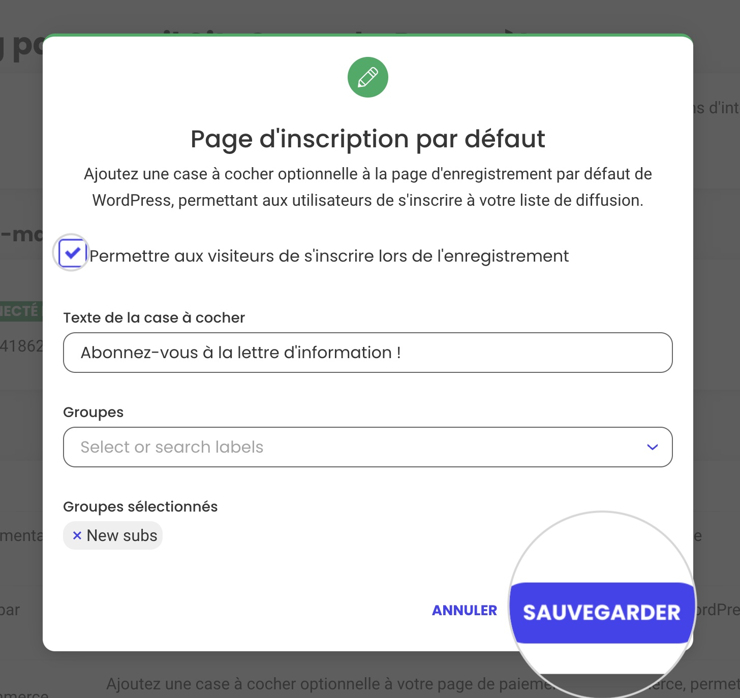 Comment confirmer l’ajout d’une case à cocher pour la lettre d’information sur la page d’inscription de WordPress