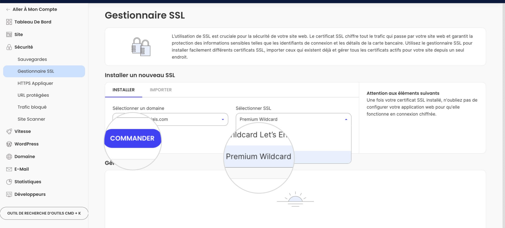 Installateur SSL Premium Wildcard
