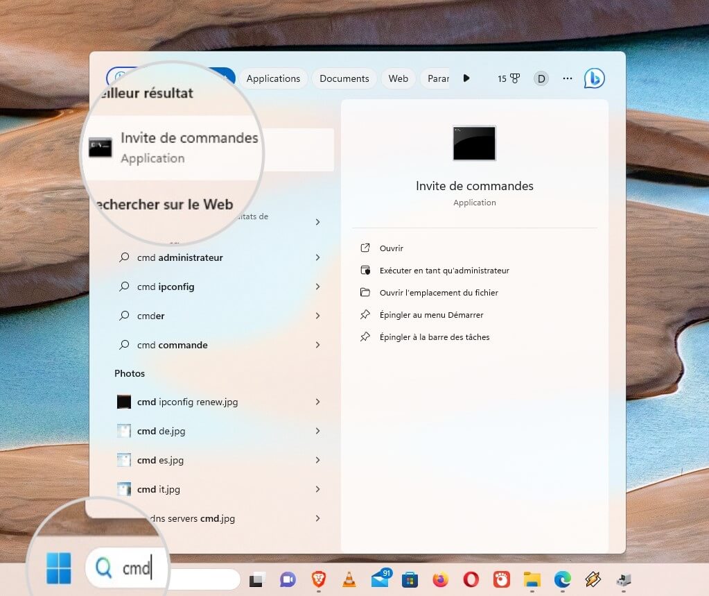 Comment ouvrir l'Invite de commandes sous Windows