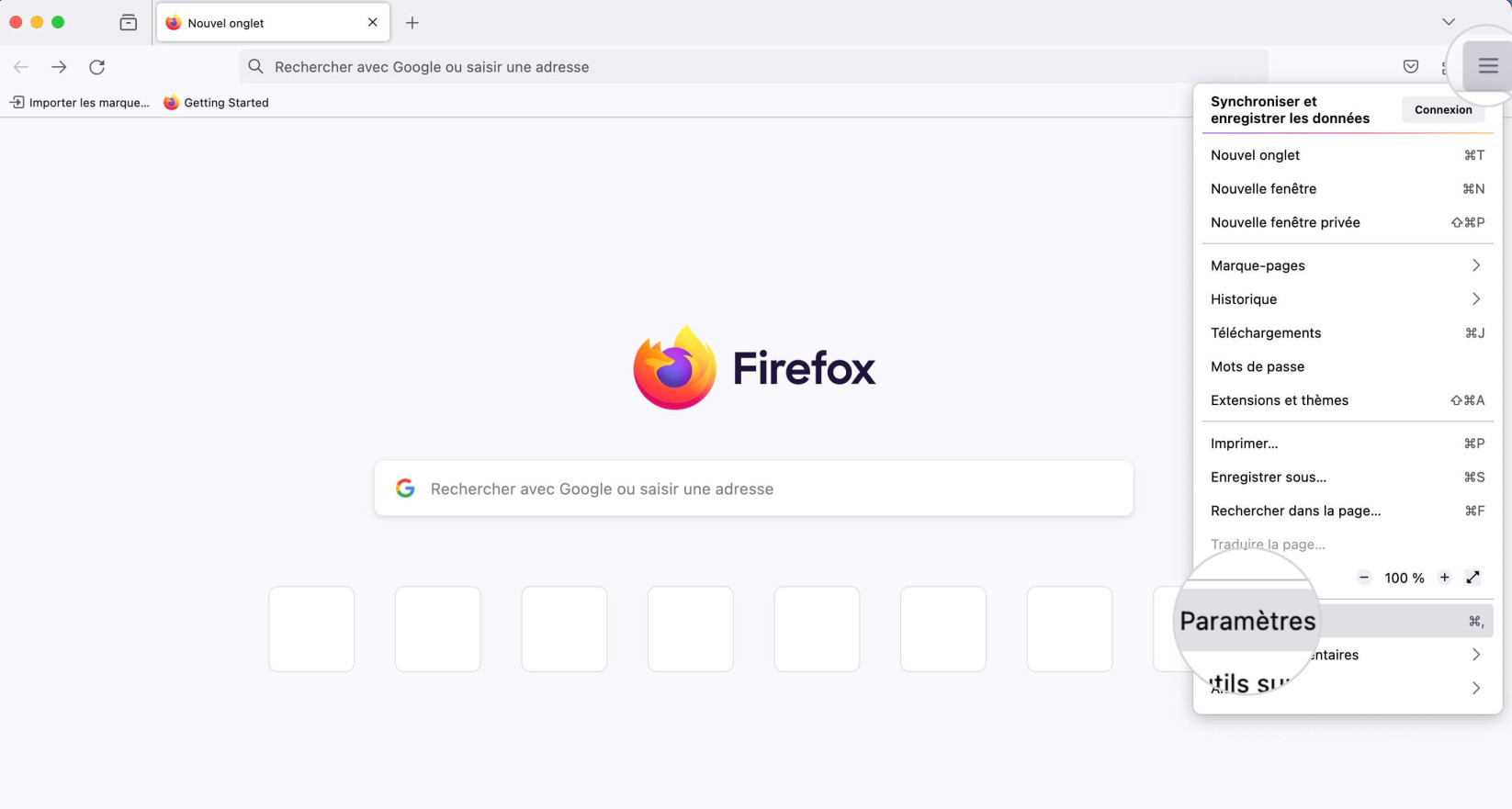 Comment ouvrir le menu Paramètres de Mozilla Firefox