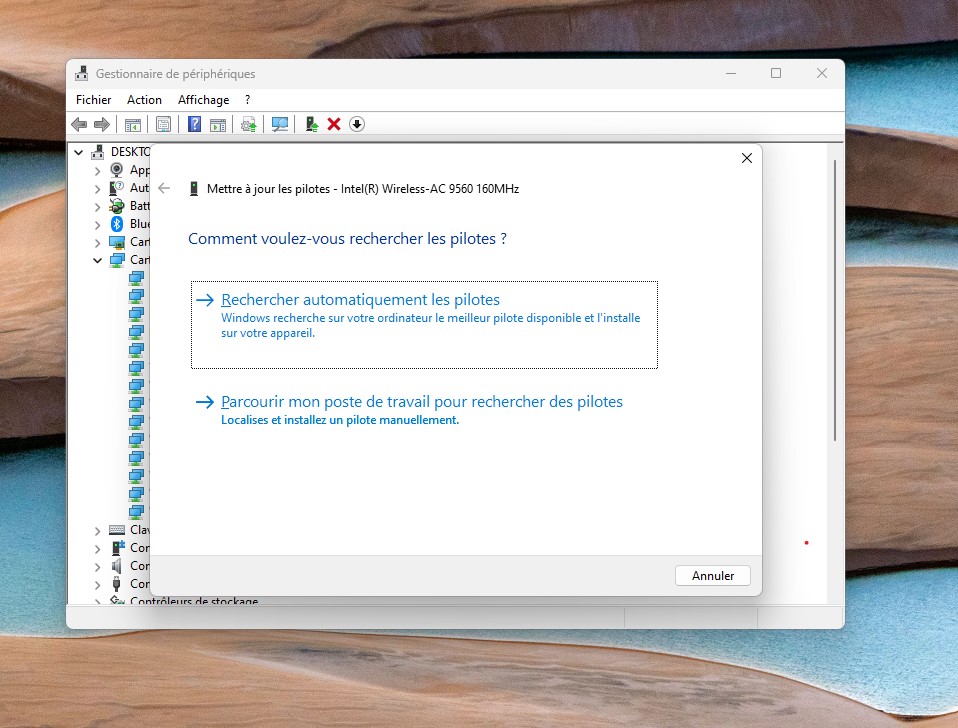 Mettre à jour automatiquement le pilote de la carte réseau sous Windows