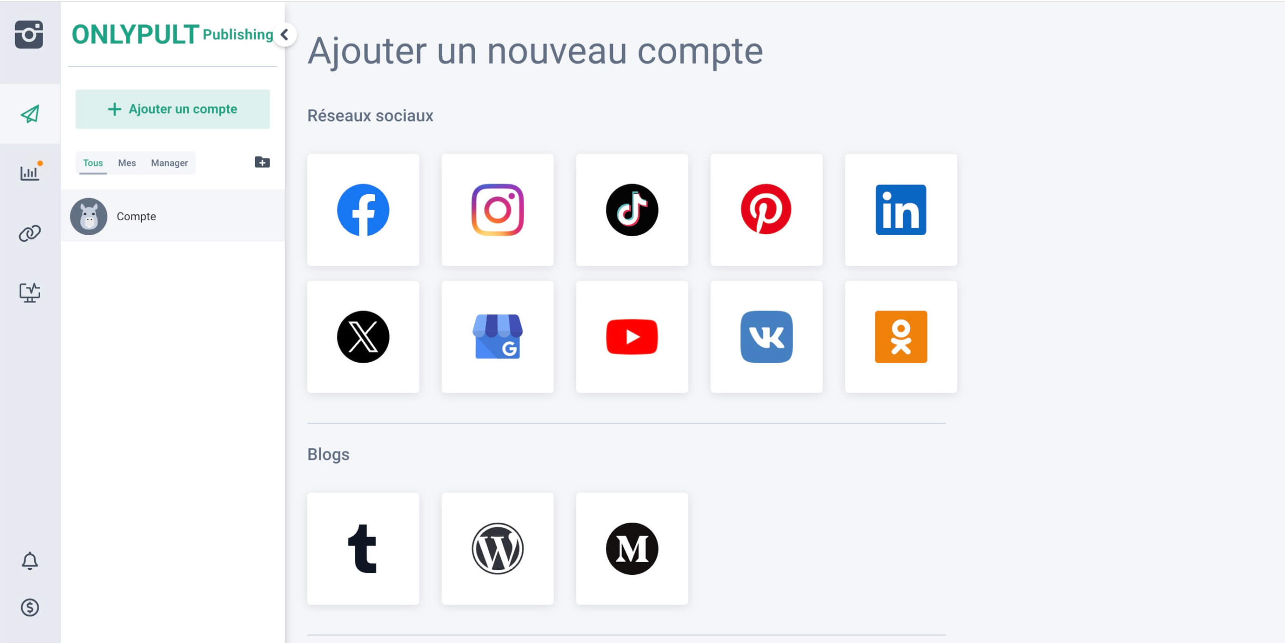 Interface de Onlypult