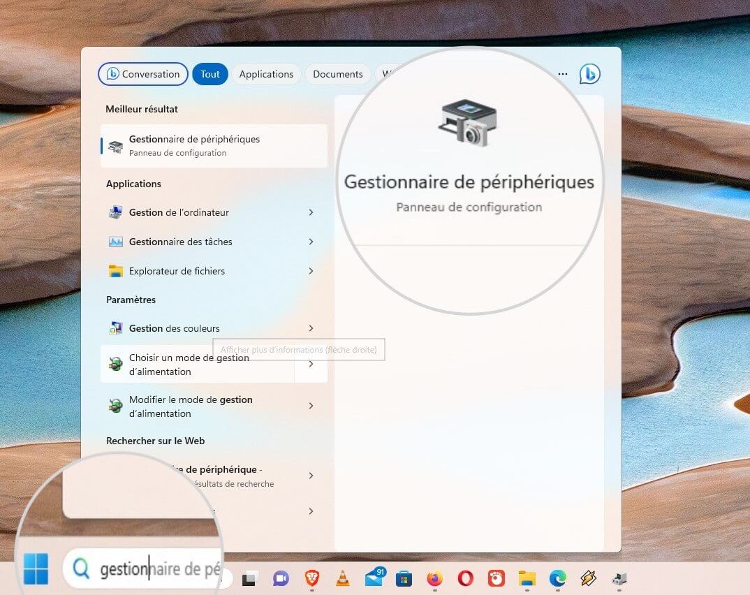 Ouvrez le Gestionnaire de périphériques dans Windows pour mettre à jour les pilotes réseau