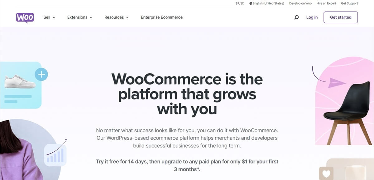 Une page d’accueil WooCommerce