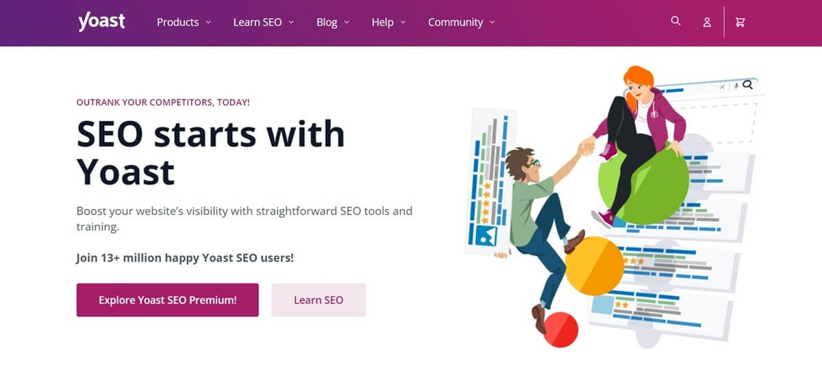 Page d'accueil de Yoast SEO