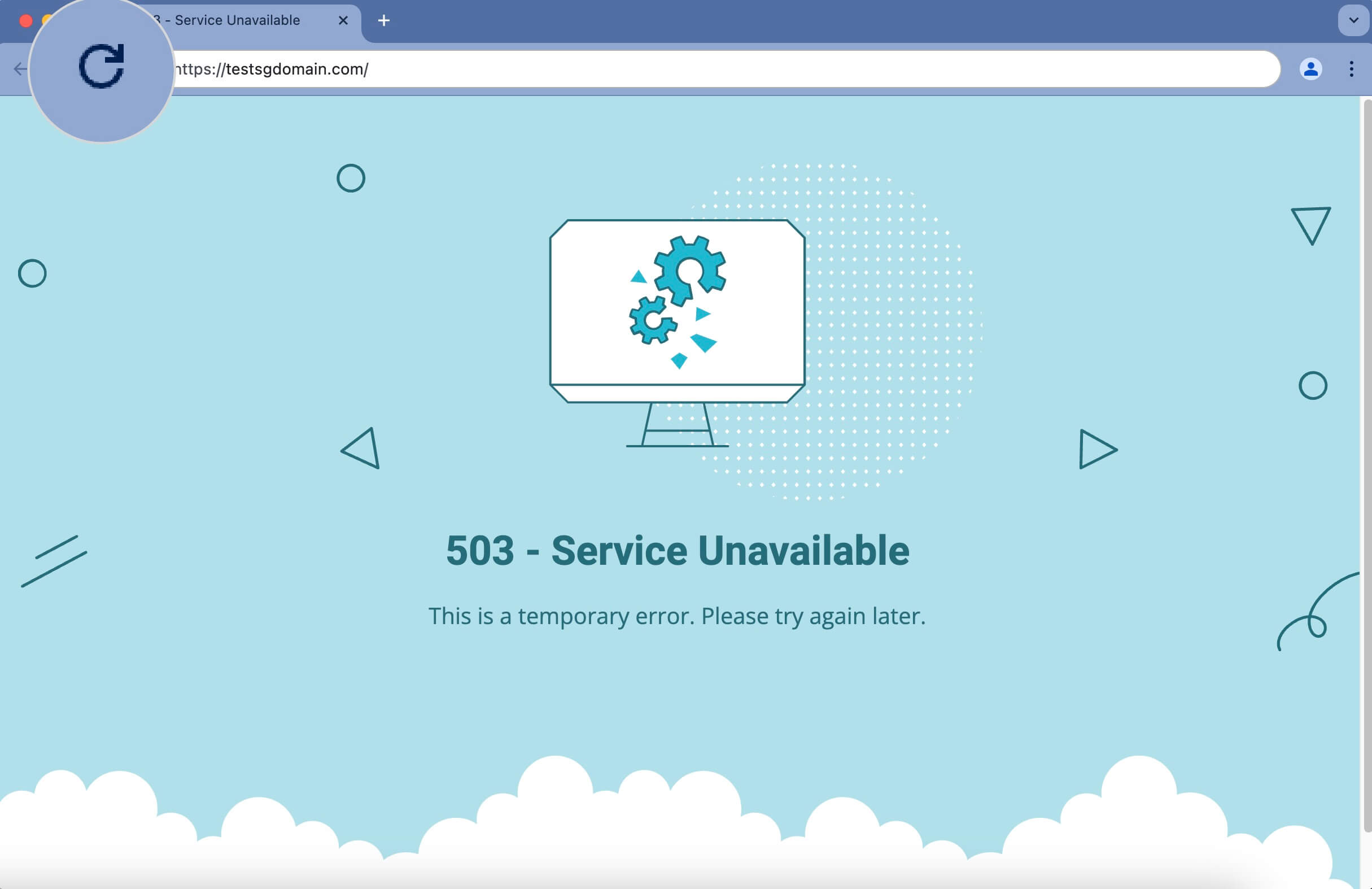 Une capture d'écran du bouton « Actualiser la page » dans le navigateur Chrome