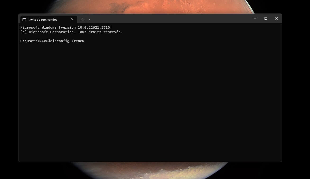Invite de commandes sous Windows