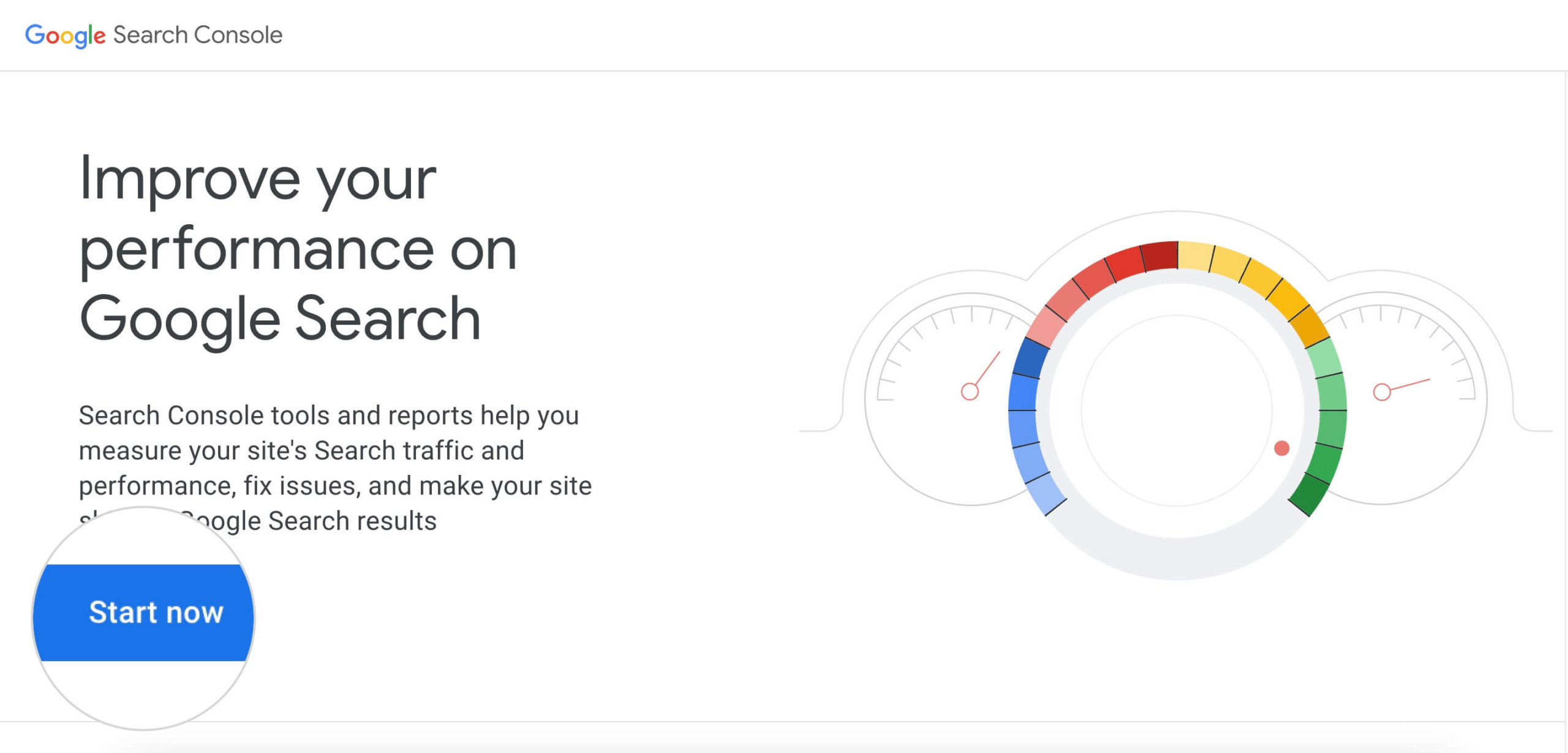 Connexion à Google Search Console pour l'analyse du site Web.