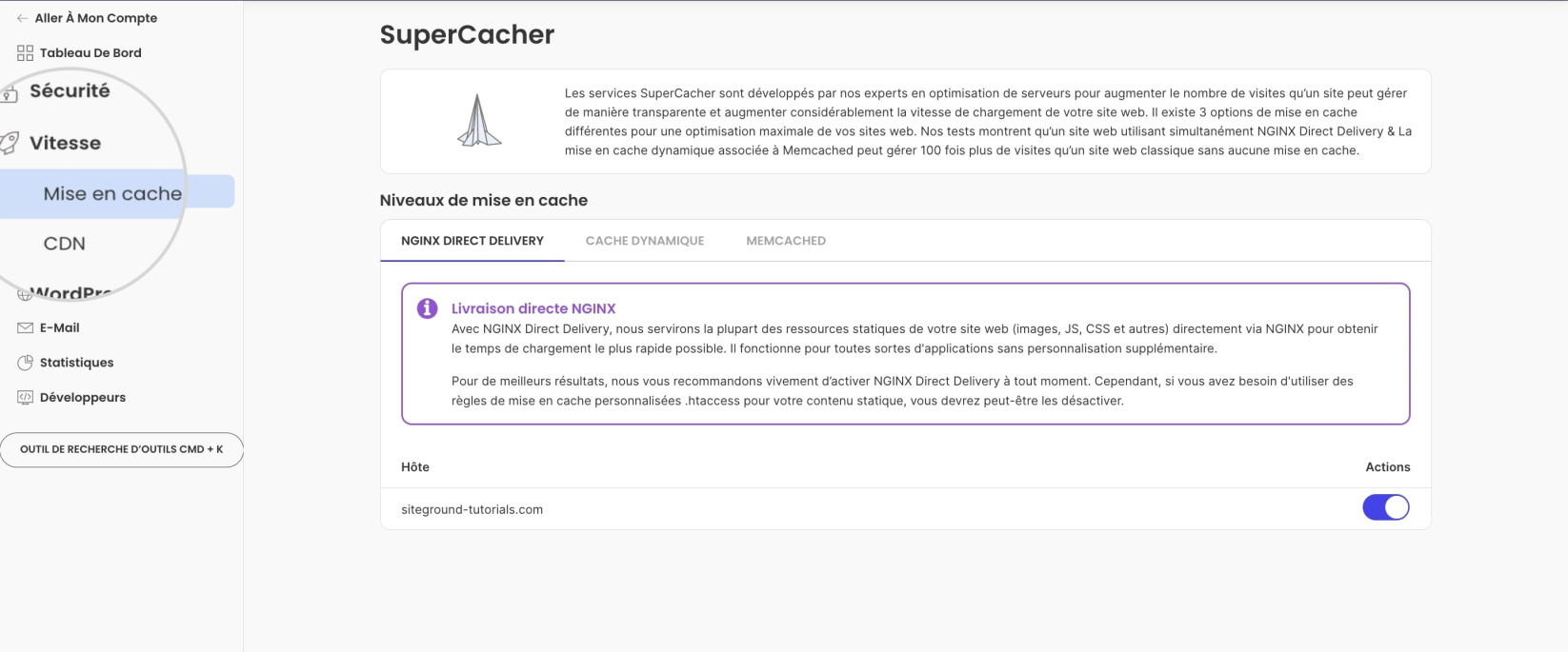 SiteGround SuperCacher