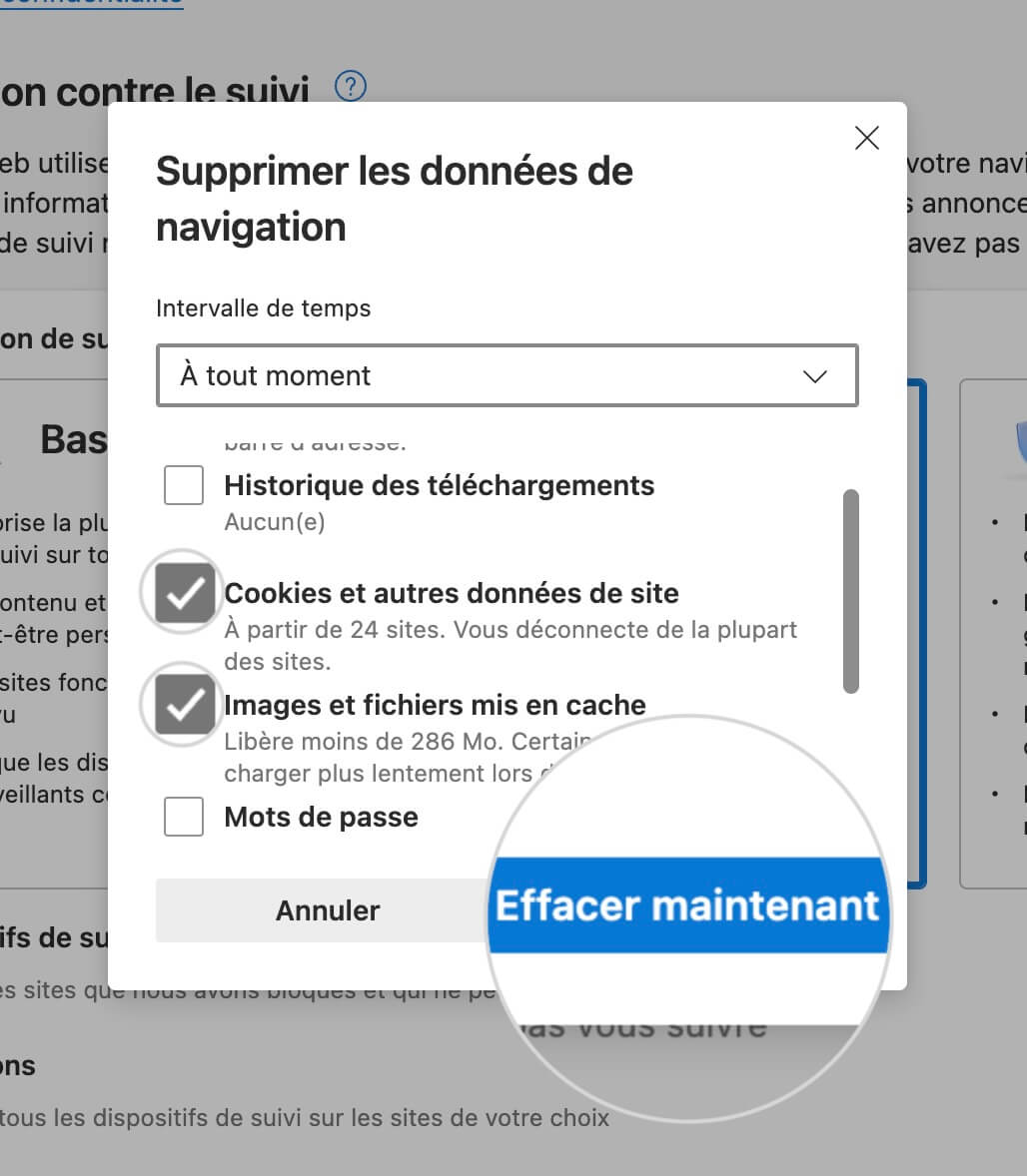 Comment vider le cache sur Edge