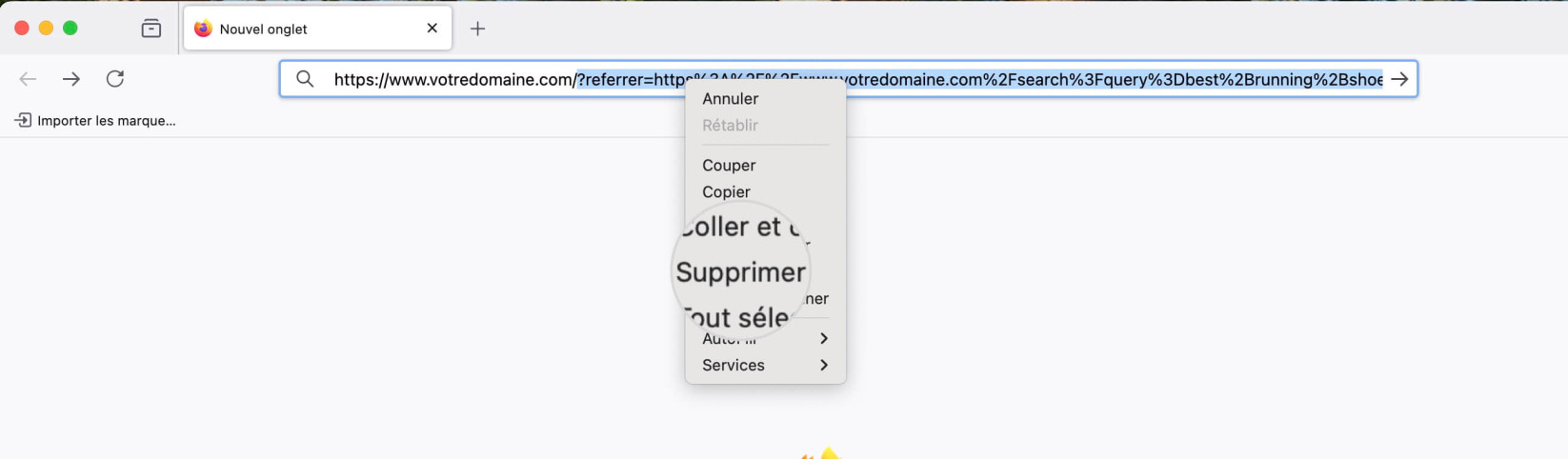 Suppression des paramètres de requête d’URL