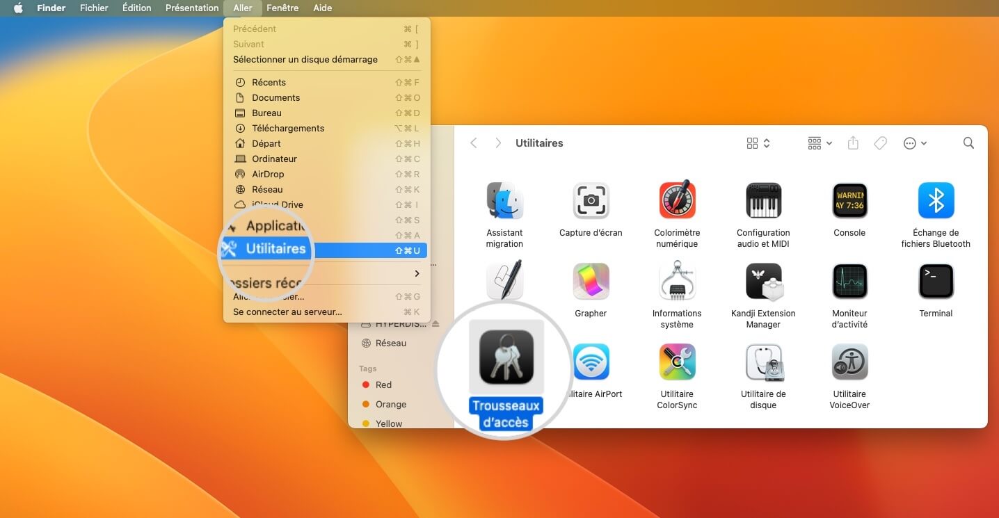 Comment ouvrir « Trousseaux d'accès » sur un Mac