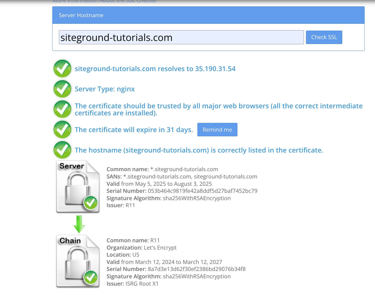 SSL Checker de SSL Shopper