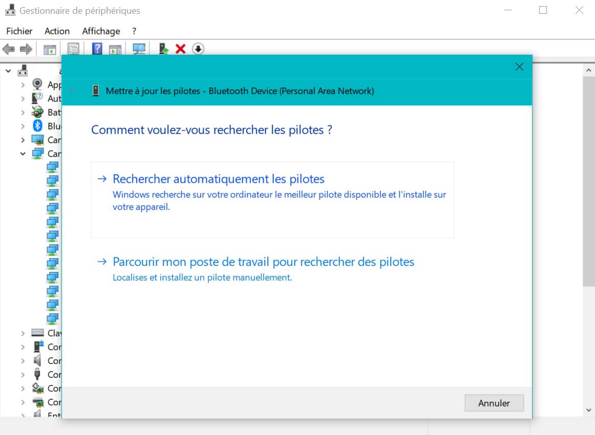 Capture d'écran de l'option Rechercher automatiquement les mises à jour de Windows