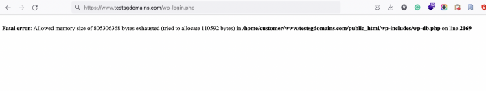 Allowed memory size of bytes exhausted