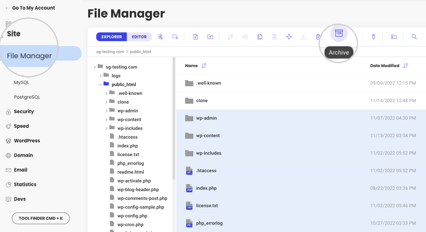 How to clone a WordPress site manually. How to archive the live site