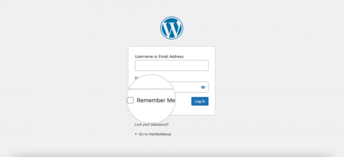WordPress Admin Login Remember me option